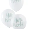 Balony baby shower HELLO WORLD 30cm