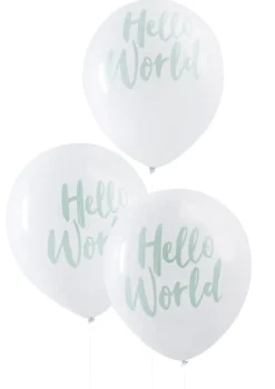 Balony baby shower HELLO WORLD 30cm