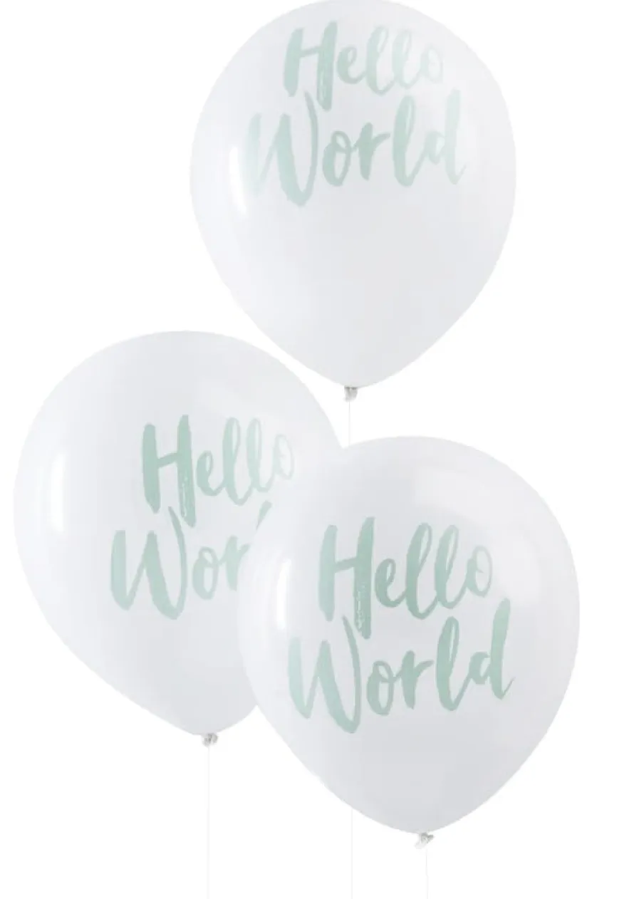 Balony baby shower HELLO WORLD 30cm