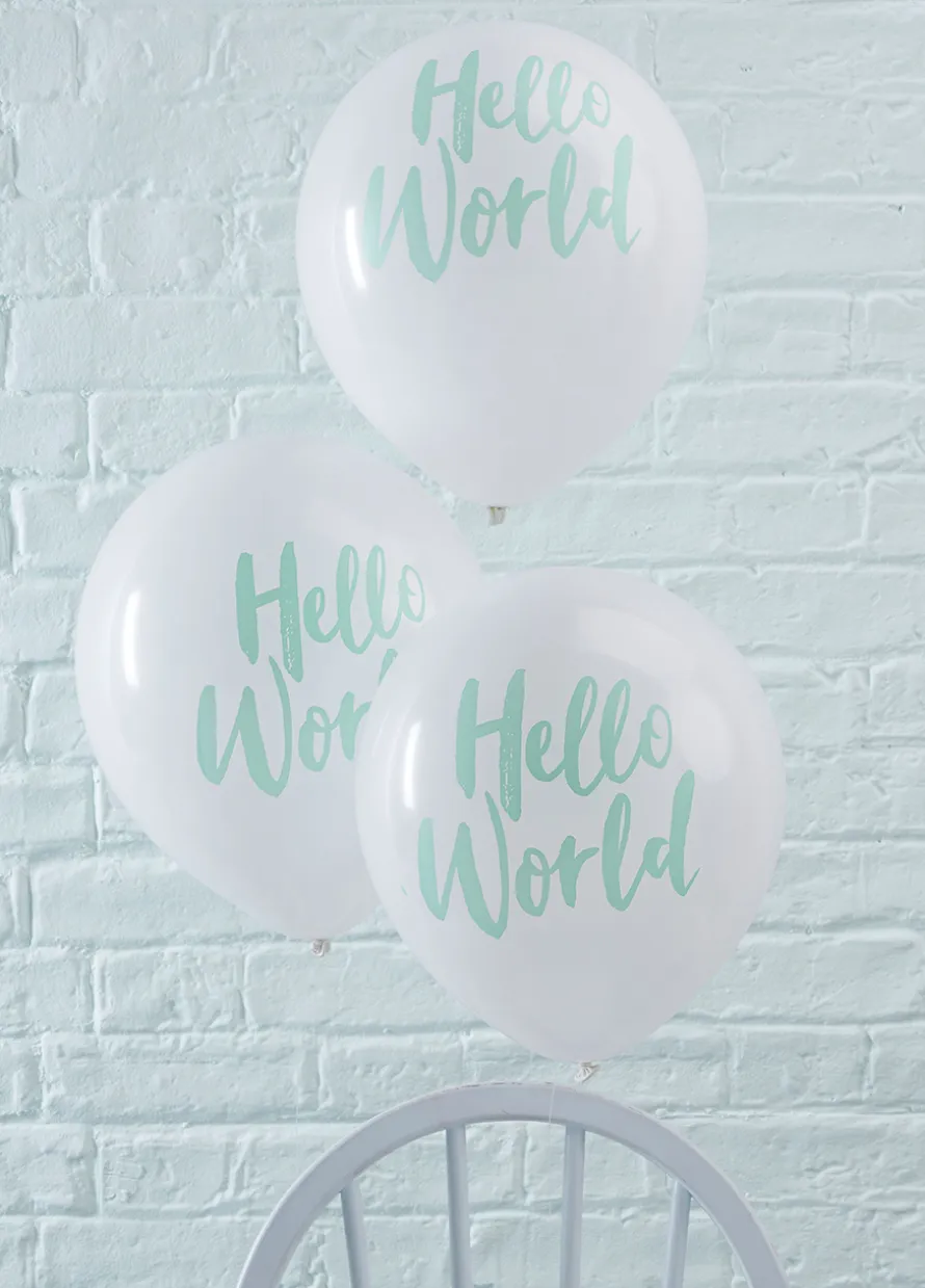 Balony baby shower HELLO WORLD 30cm