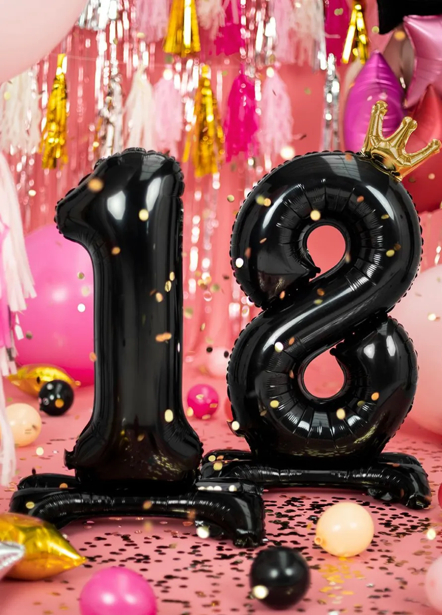 Balony 18 czarne stojące 84cm