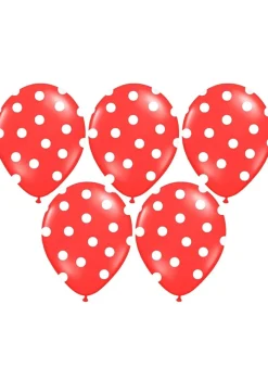 Balony czerwone w białe kropki (6szt.)