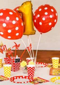 Balony czerwone w białe kropki (50szt.)