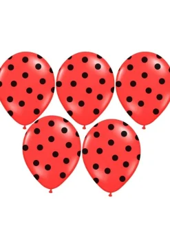 Balony czerwone w czarne kropki (6szt.)