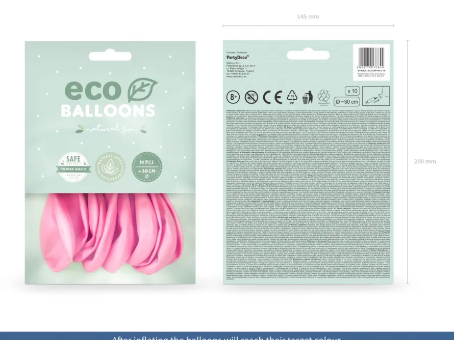 Balony ekologiczne jasnoróżowe 30cm (10szt.)