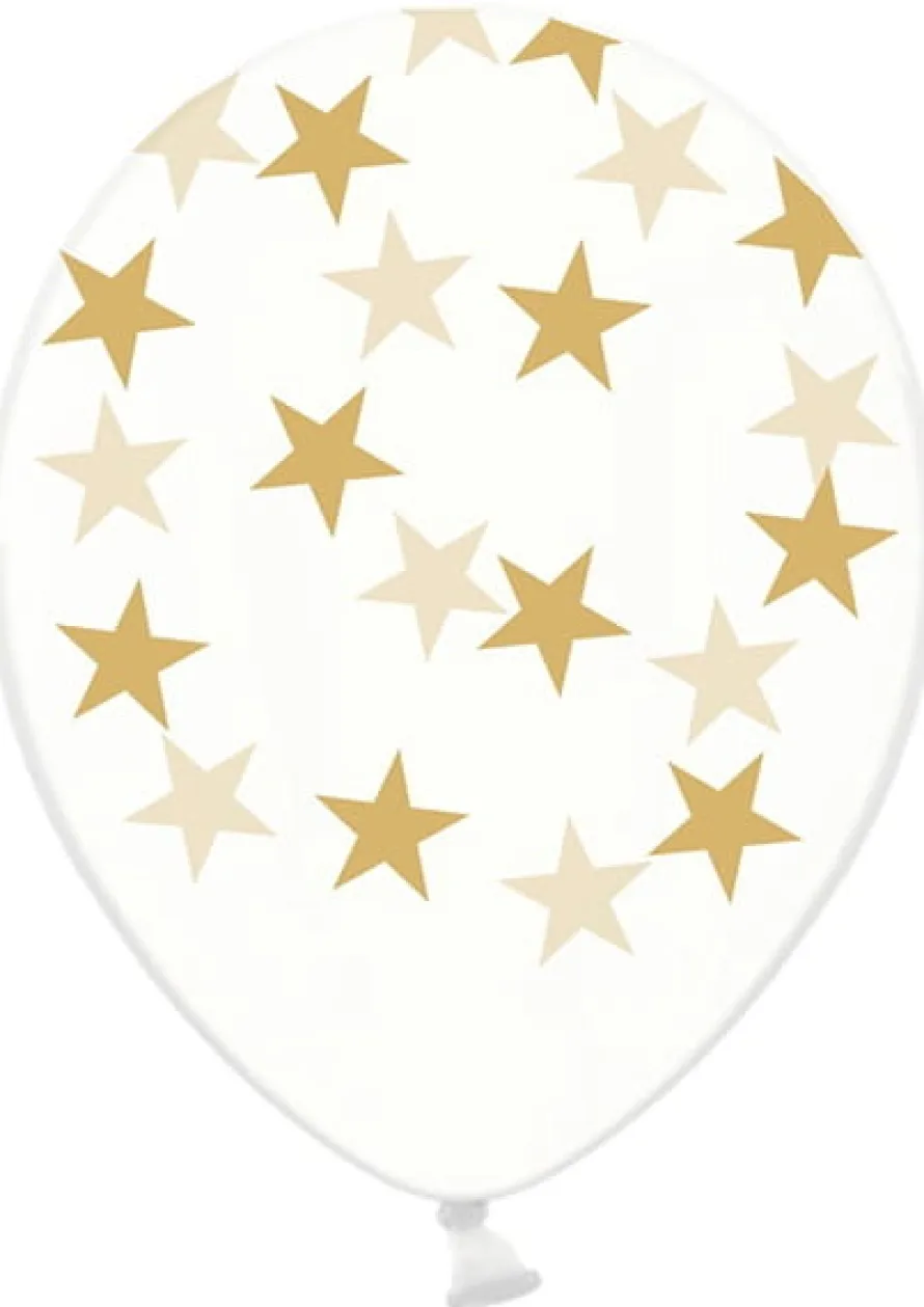 Balony GWIAZDKI złote 30cm (6szt.)