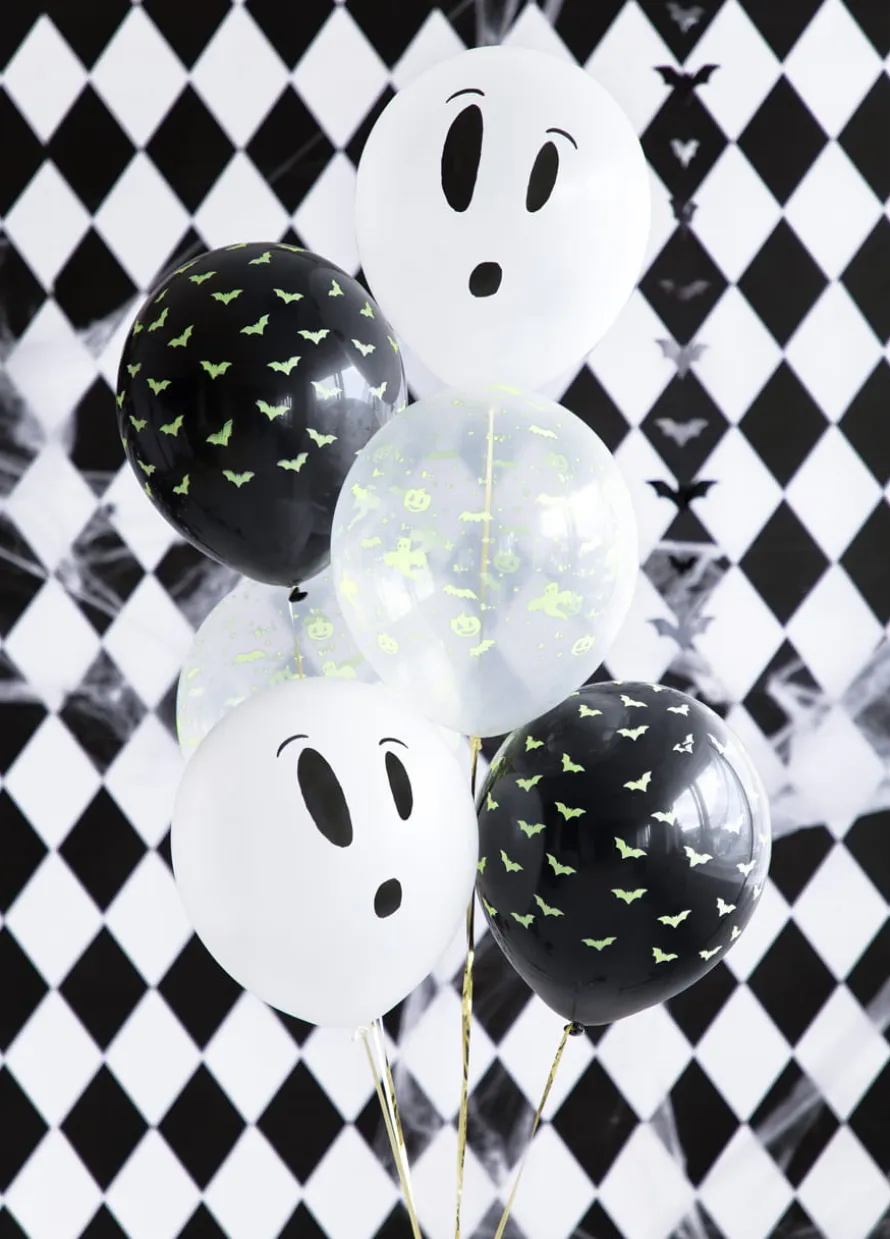 Balony halloweenowe BOO! balony świecące w świetle UV (3szt.)