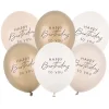Balony HAPPY BIRTHDAY beżowe 6 szt.