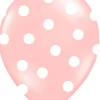 Balony jasnoróżowe w białe kropki (50szt.)