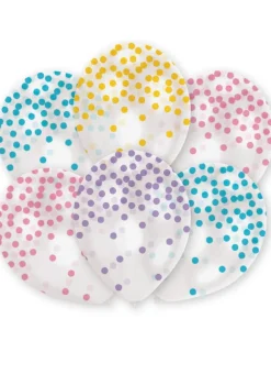 Balony KONFETTI kolorowe pastel (6szt.)