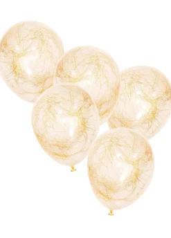 Balony konfetti WŁOSY ANIELSKIE złote (5szt.)