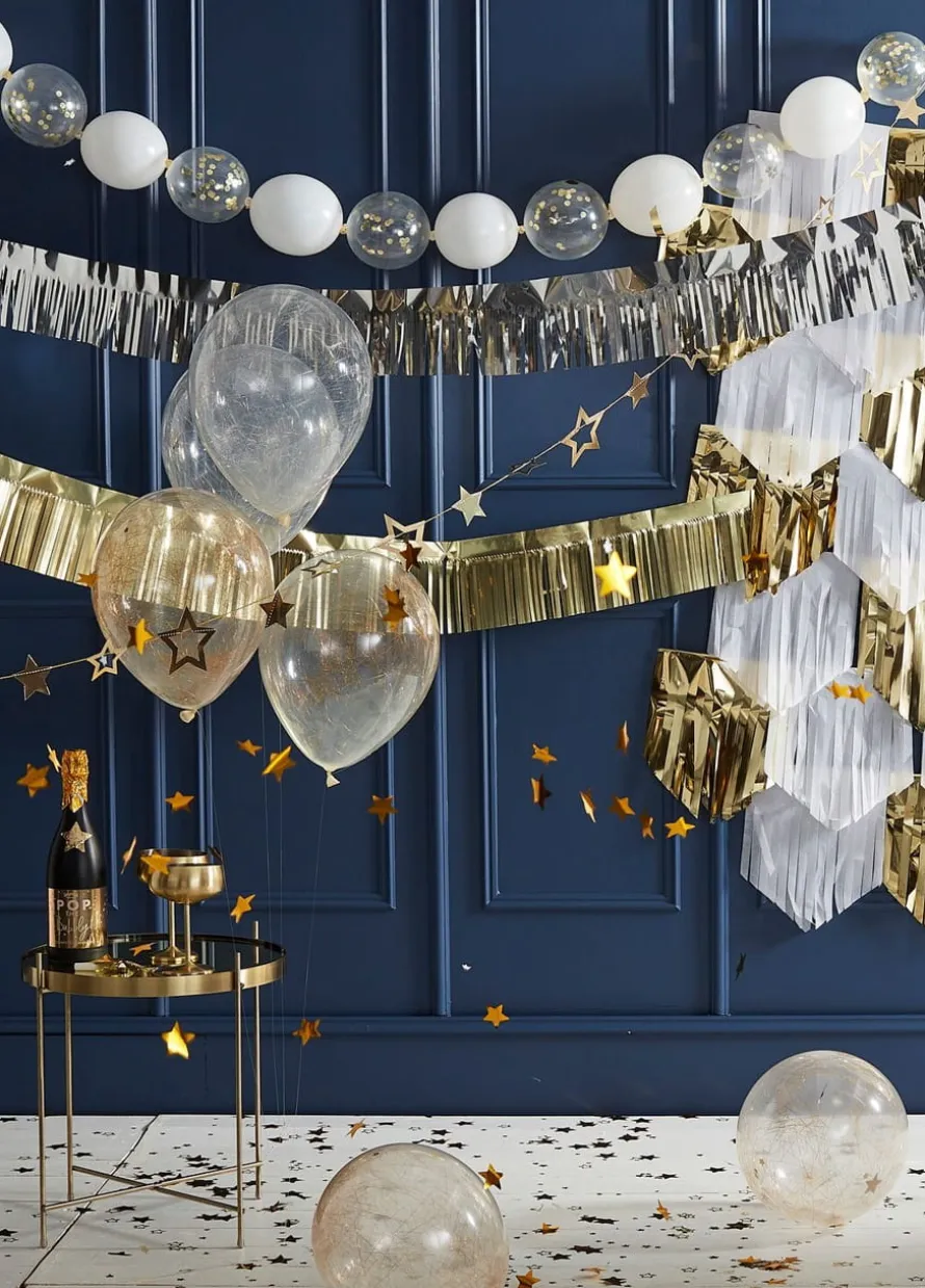 Balony konfetti WŁOSY ANIELSKIE złote (5szt.)