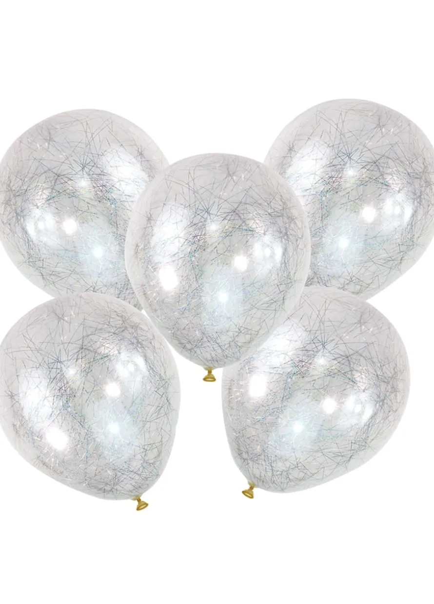 Balony konfetti WŁOSY ANIELSKIE srebrne (5szt.)