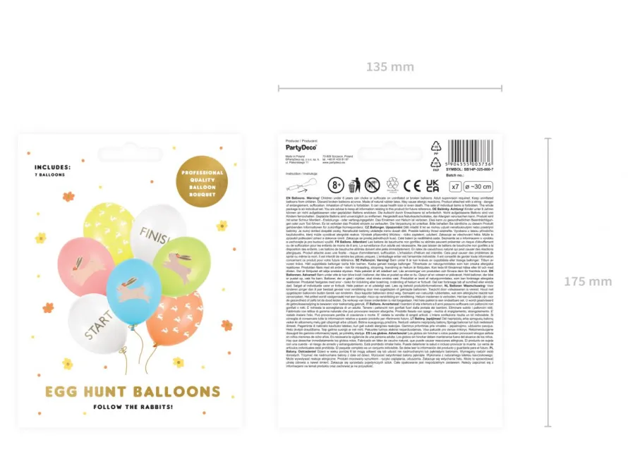 Balony lateksowe KRÓLICZEK 30cm (7szt.)