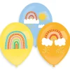 Balony lateksowe RETRO TĘCZA (6SZT.)