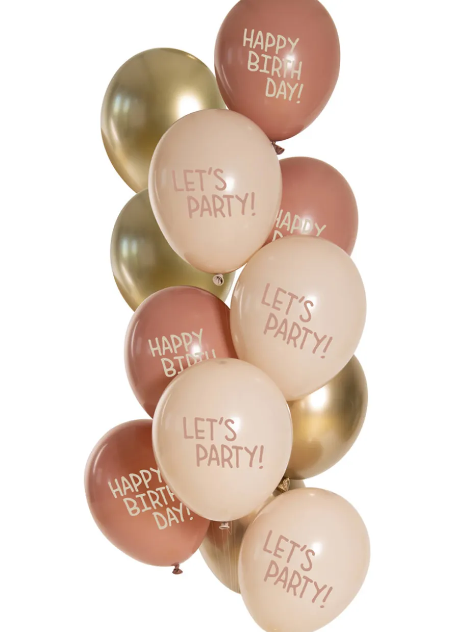 Balony LET'S PARTY Golden Blossom (12szt)