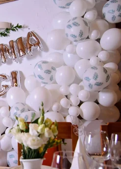 Balony liście BOHO białe (5szt.)