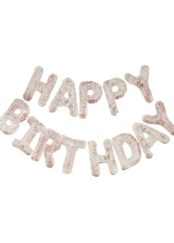Balony litery napis HAPPY BIRTHDAY z konfetti