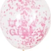 Balony na baby shower IT'S A GIRL z konfetti (6szt.)