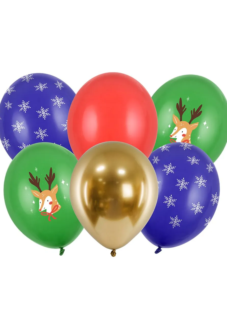 Balony na Boże Narodzenie RENIFER 30cm (6szt.)
