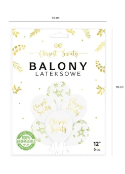 Balony na CHRZEST 30cm (6szt.)