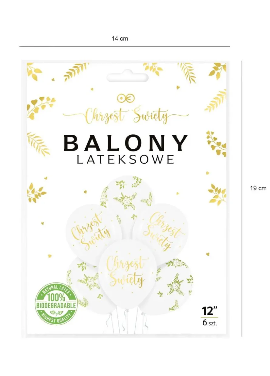 Balony na CHRZEST 30cm (6szt.)