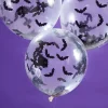 Balony na Halloween LET'S GET BATTY balony z konfetti (5szt.)