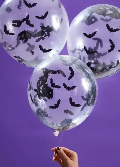 Balony na Halloween LET'S GET BATTY balony z konfetti (5szt.)