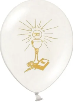 Balony NA KOMUNIĘ białe (6szt.)