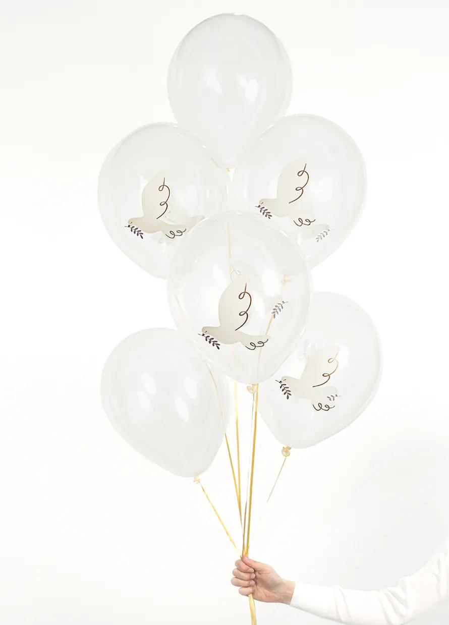 Balony na komunię GOŁĄBKI 6szt.
