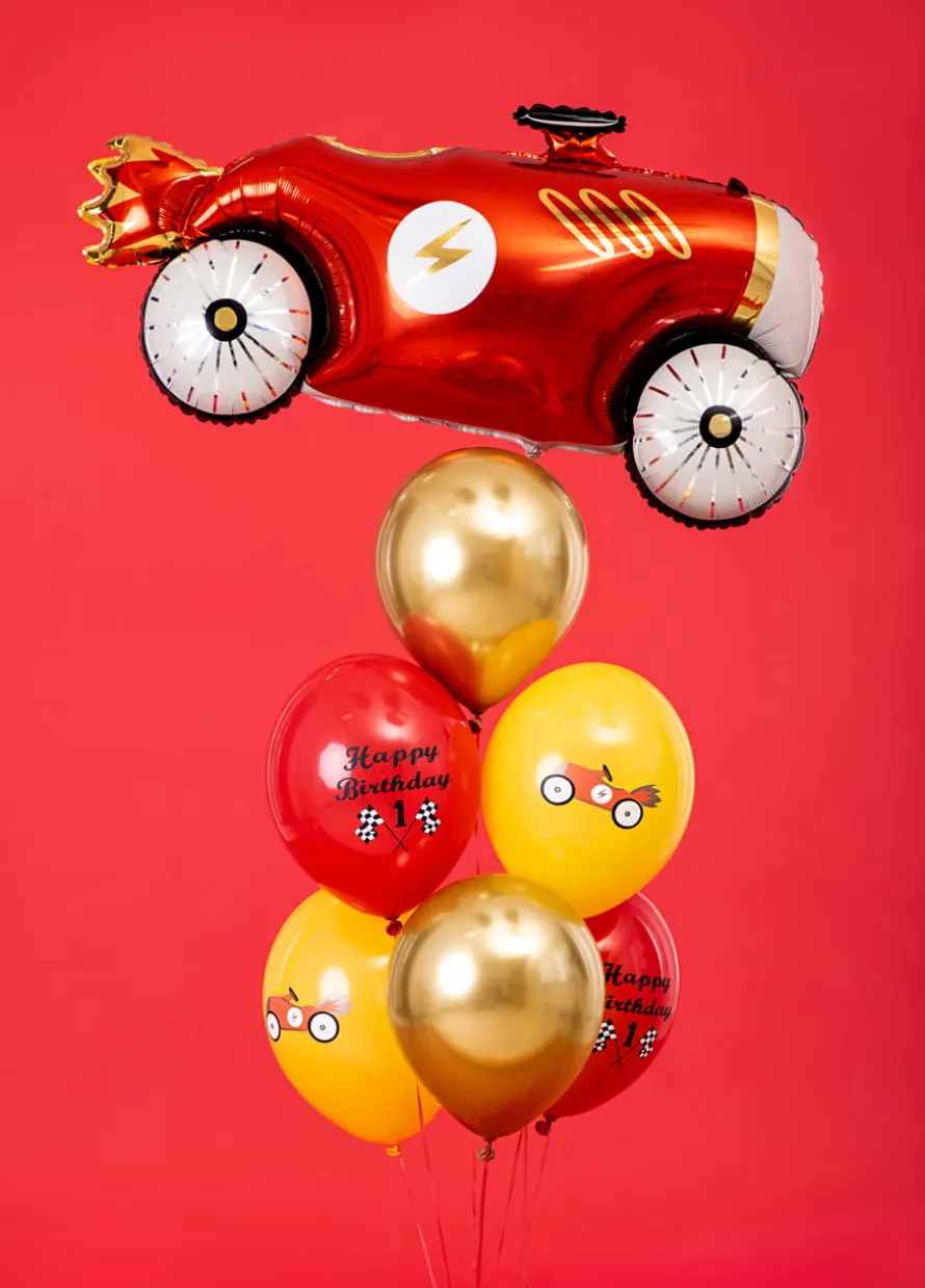 Balony na roczek chłopca SAMOCHÓD (6szt.)