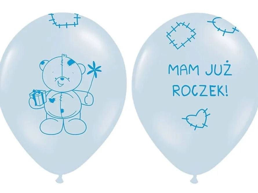 Balony NA ROCZEK dla chłopca niebieskie 30cm (6szt.)