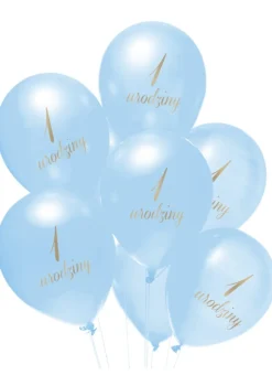 Balony na roczek dla chłopca NIEBIESKIE (5szt.)