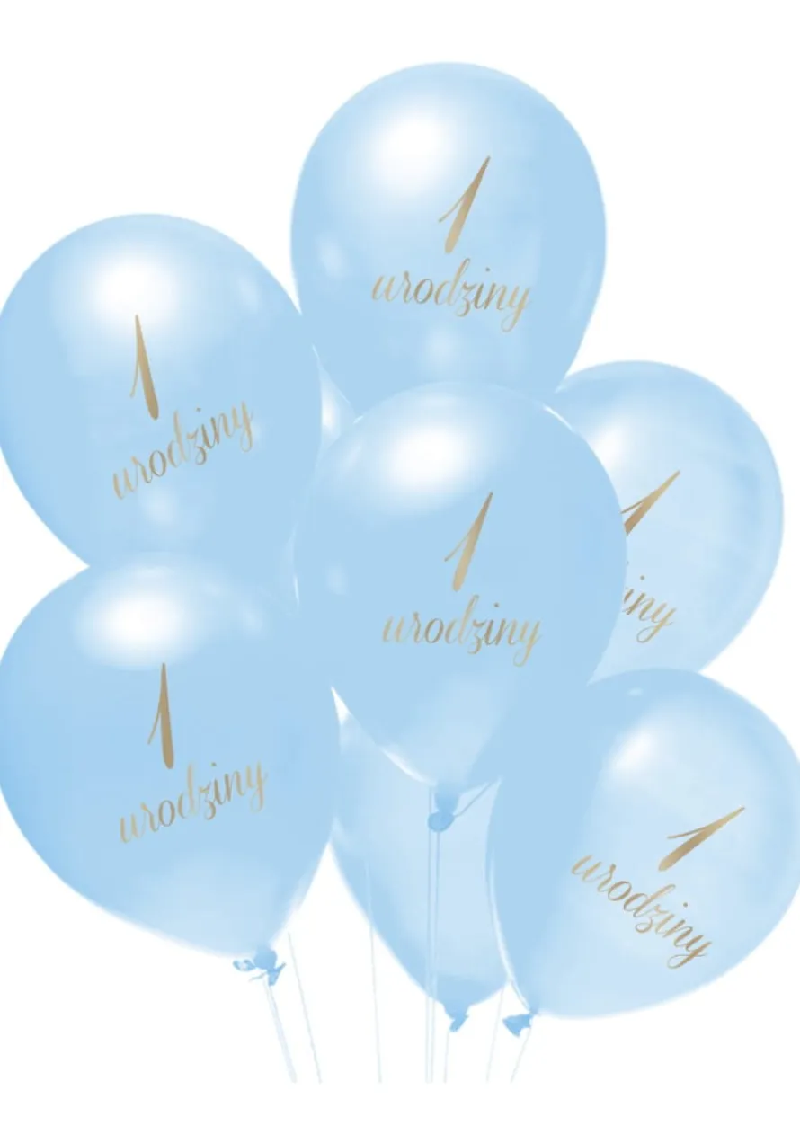 Balony na roczek dla chłopca NIEBIESKIE (5szt.)