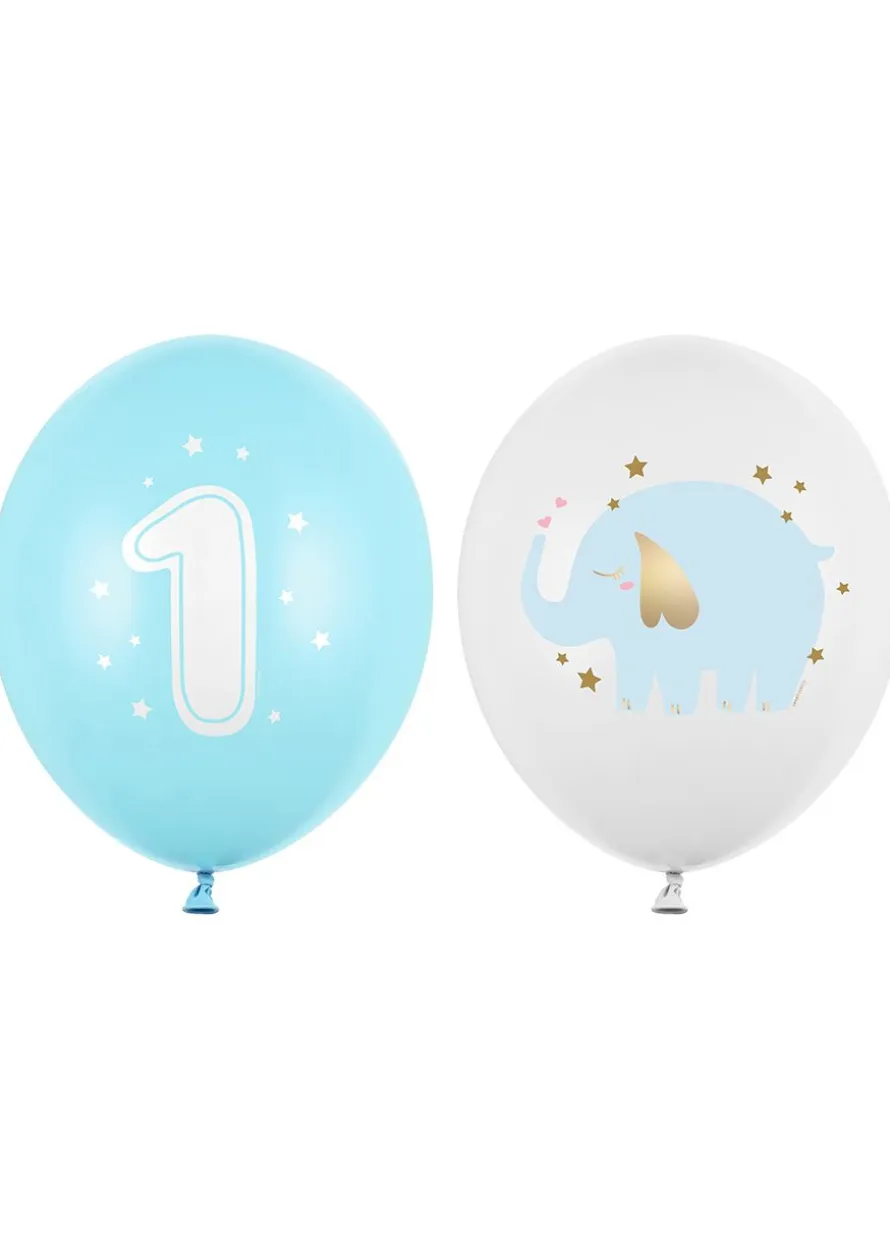 Balony na roczek dla chłopca SŁONIK (50szt.)