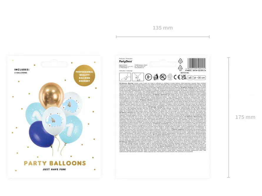 Balony na roczek dla chłopca SŁONIK (50szt.)