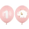 Balony na roczek dla dziewczynki SŁONIK (50szt.)
