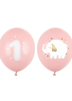 Balony na roczek dla dziewczynki SŁONIK (50szt.)