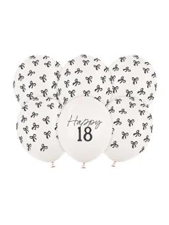 Balony na 18 urodziny KOKARDY Happy 18 (6 szt.)