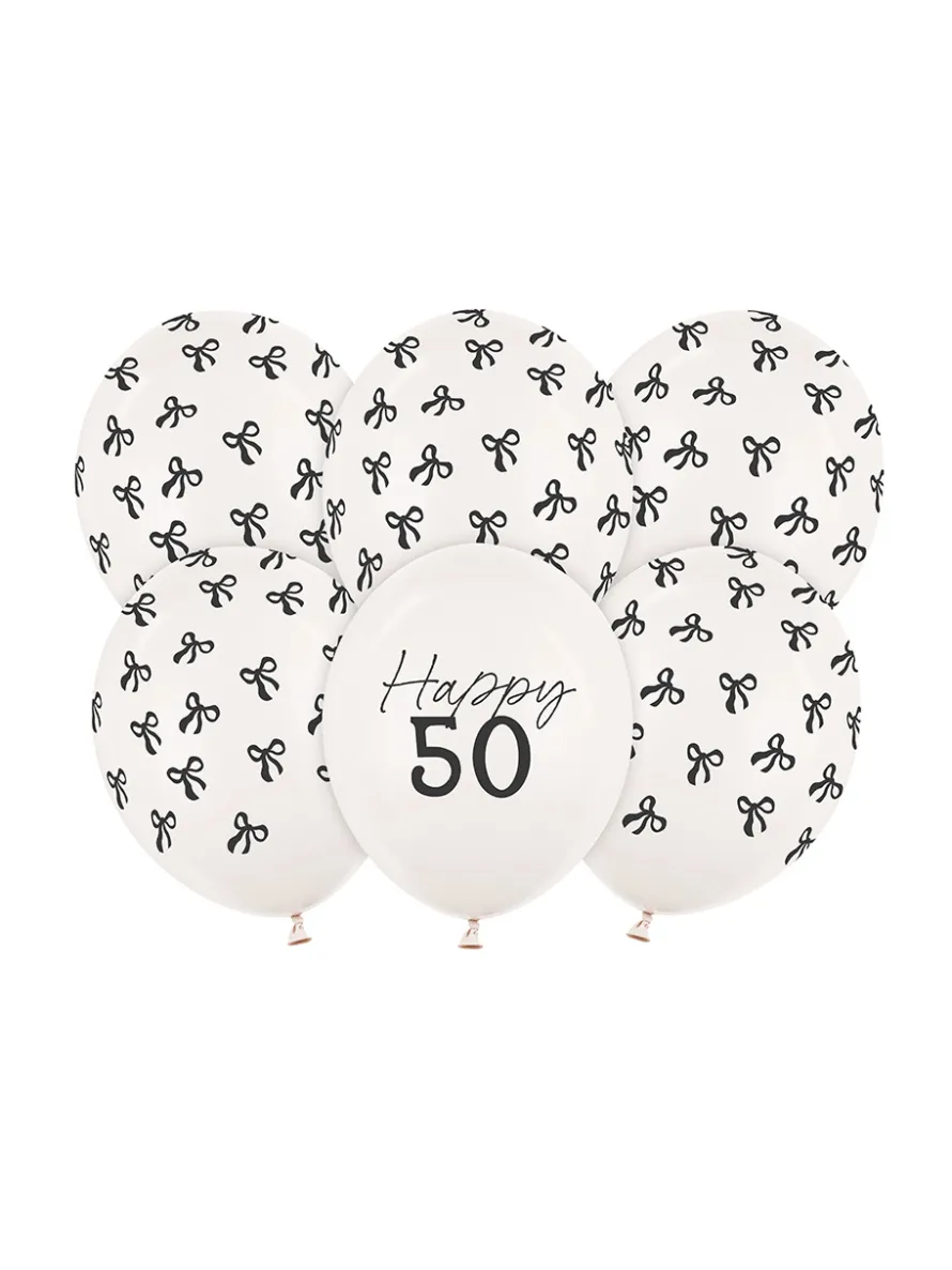 Balony na 50 urodziny KOKARDY Happy 50 (6 szt.)