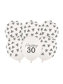 Balony na 30 urodziny KOKARDY Happy 30 (6 szt.)