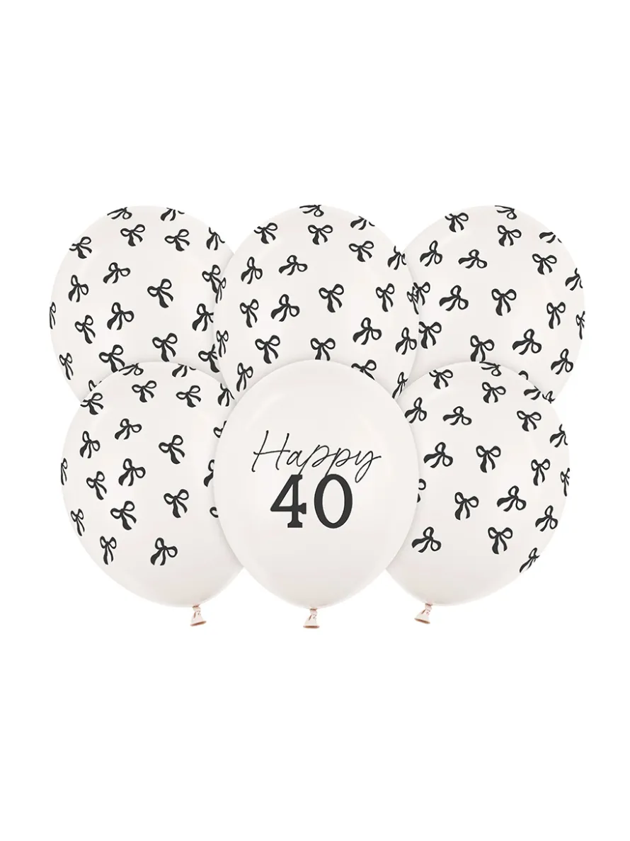 Balony na 40 urodziny KOKARDY Happy 40 (6 szt.)