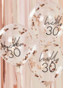 Balony na 30 urodziny KONFETTI (5szt.)