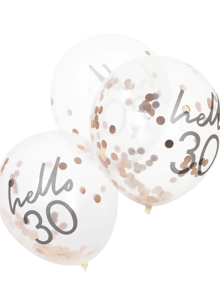 Balony na 30 urodziny KONFETTI (5szt.)