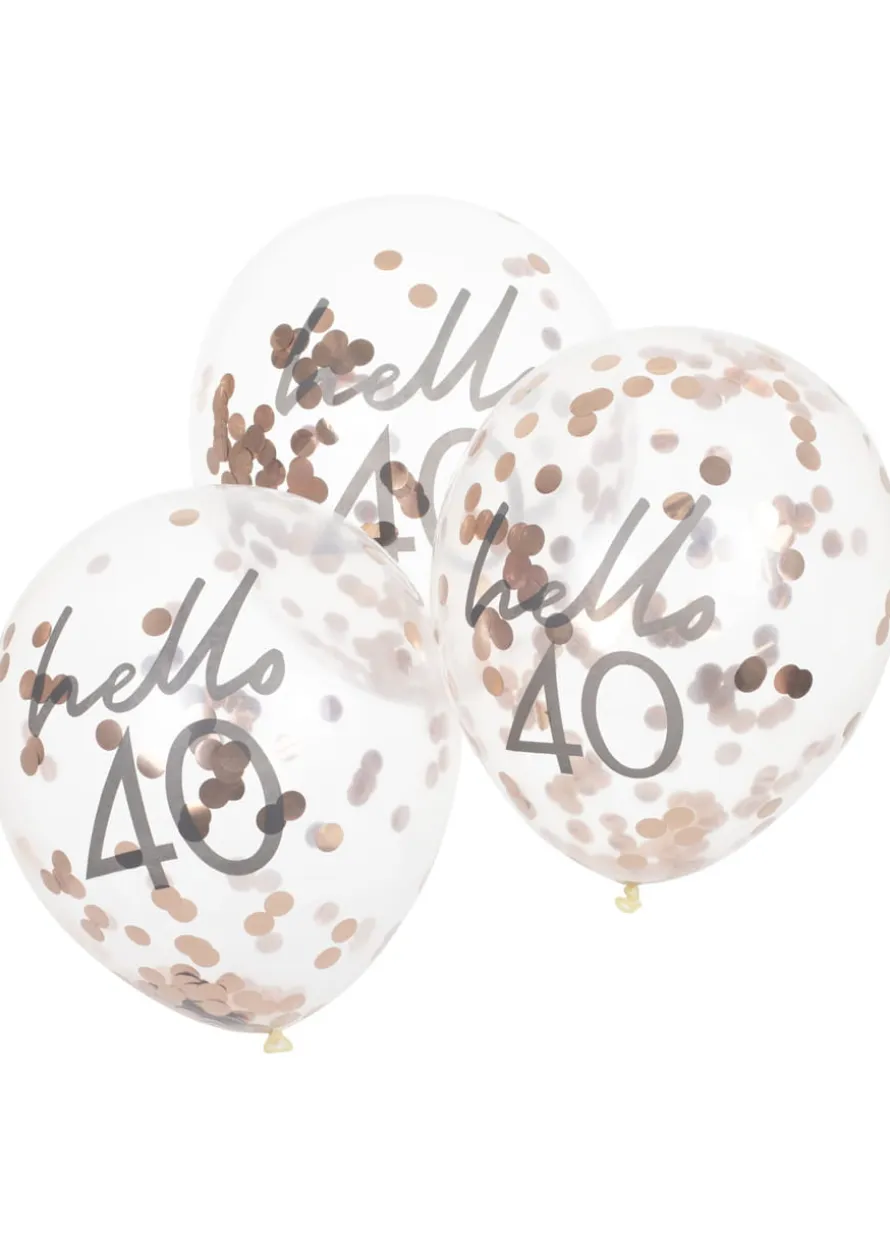Balony na 40 urodziny KONFETTI (5szt.)