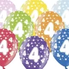 Balony na 4 URODZINY metaliczne (6szt.)