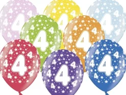Balony na 4 URODZINY metaliczne (6szt.)