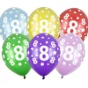 Balony na 8 URODZINY metaliczne (6szt.)