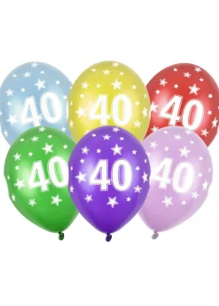 Balony na 40 URODZINY metaliczne mix (50szt.)