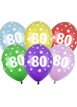 Balony na 80 URODZINY metaliczne mix (50szt.)
